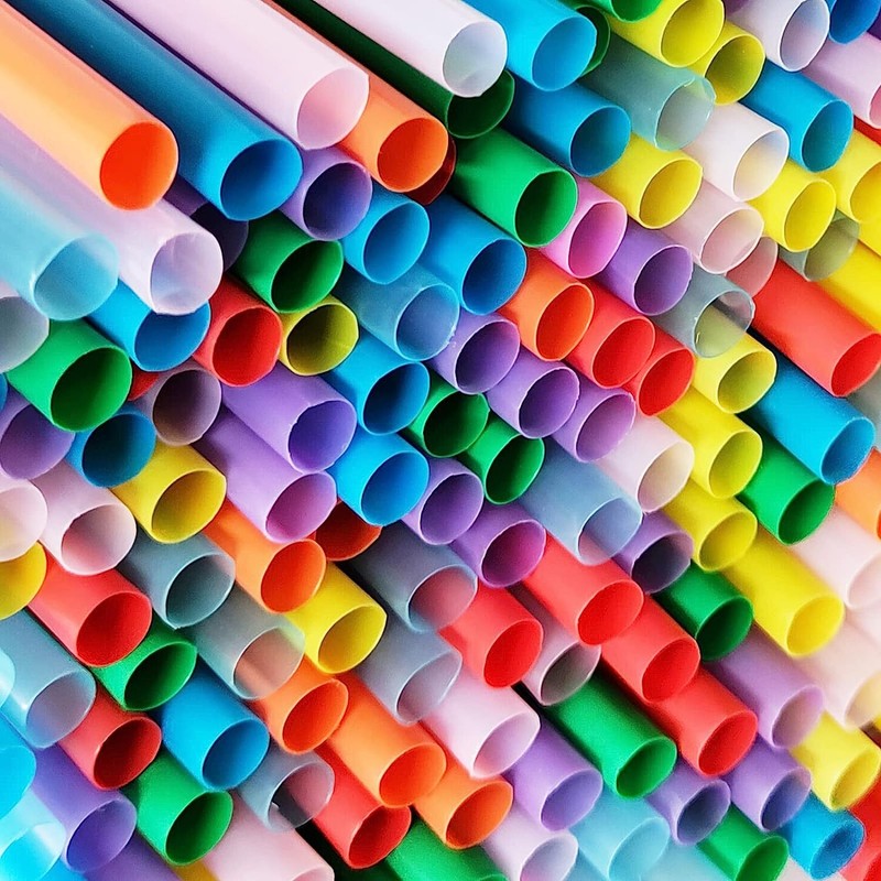Flexible Disposable Plastic Drinking Straws Colorful Extra Long 300 Pcs gallery