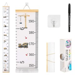 Growth Chart for Kids,Child Height Chart Ruler for Wall,Wood Frame Fabric Can…