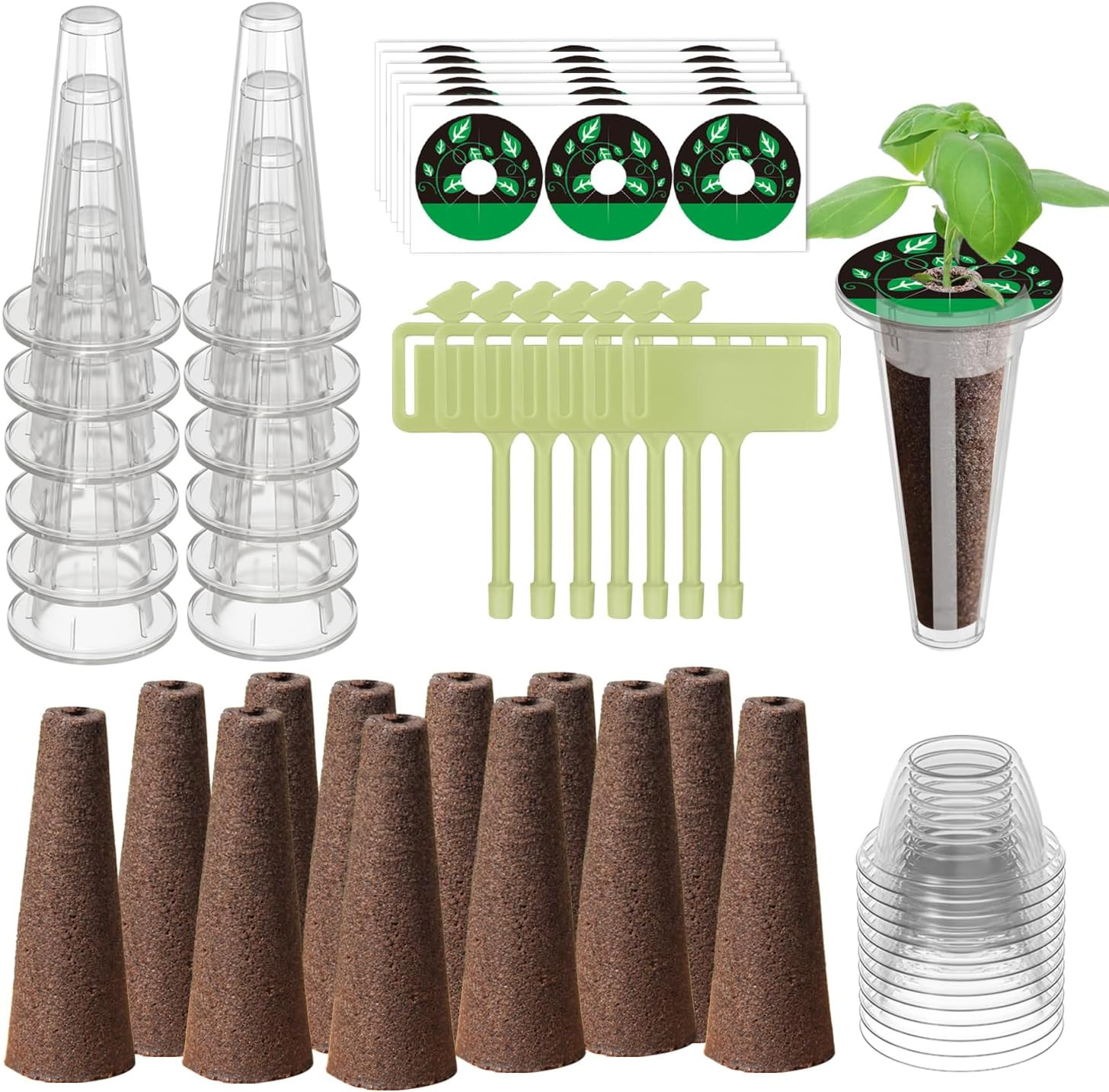 84 Pcs Hydroponic Pod Kit for Aero Garden with 12 Grow Baskets, 12 Grow Sponges gallery