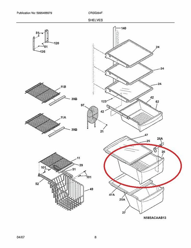 Upper Crisper Compatible with Frigidaire Refrigerator E23CS78HSS1 E23CS78HPS2 gallery