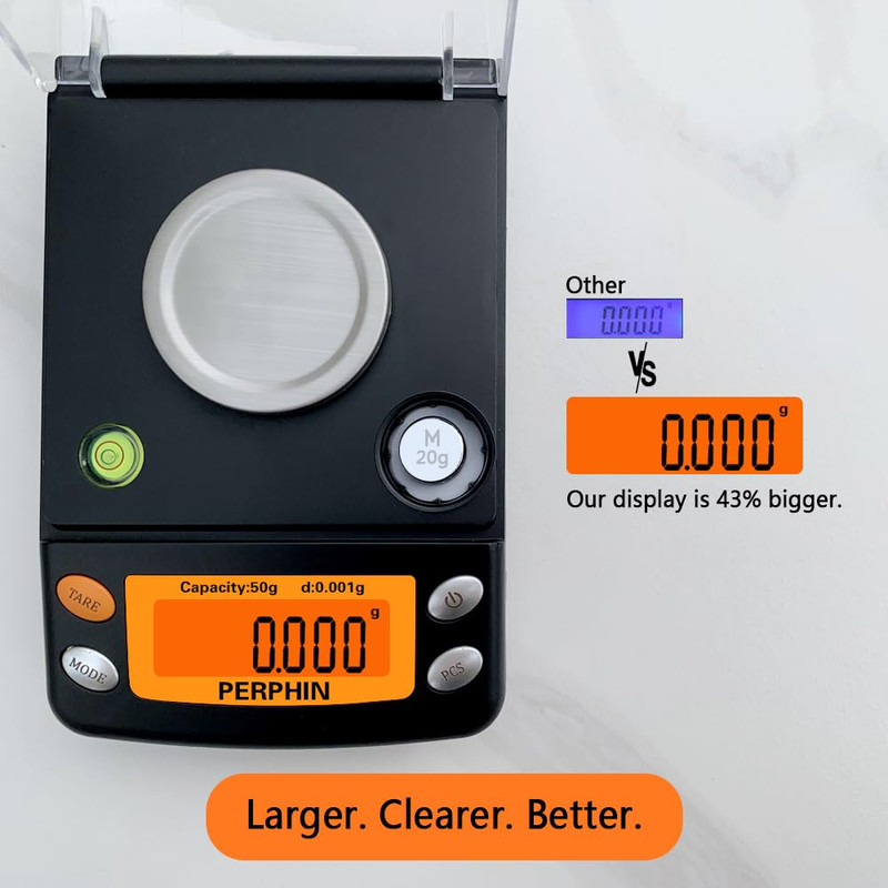 Milligram Scale, Dual Powered, Large Display, Mg Scale, Adjustable Feet, 50G X 0 gallery