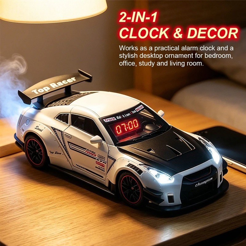 Hypercar Model Alarm Clock LED Digital Display Remote Control Clock gallery