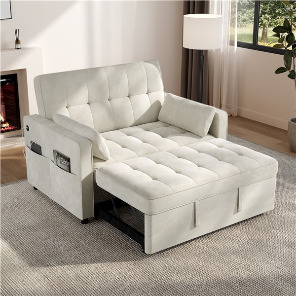 3-in-1 Convertible Sofa Bed with USB Loveseat Recliner Sofa for Living Room gallery