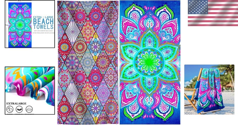 Beach Towel Set Oversized 72x36 in Soft Quick Dry Pool Camping Travel Fun gallery