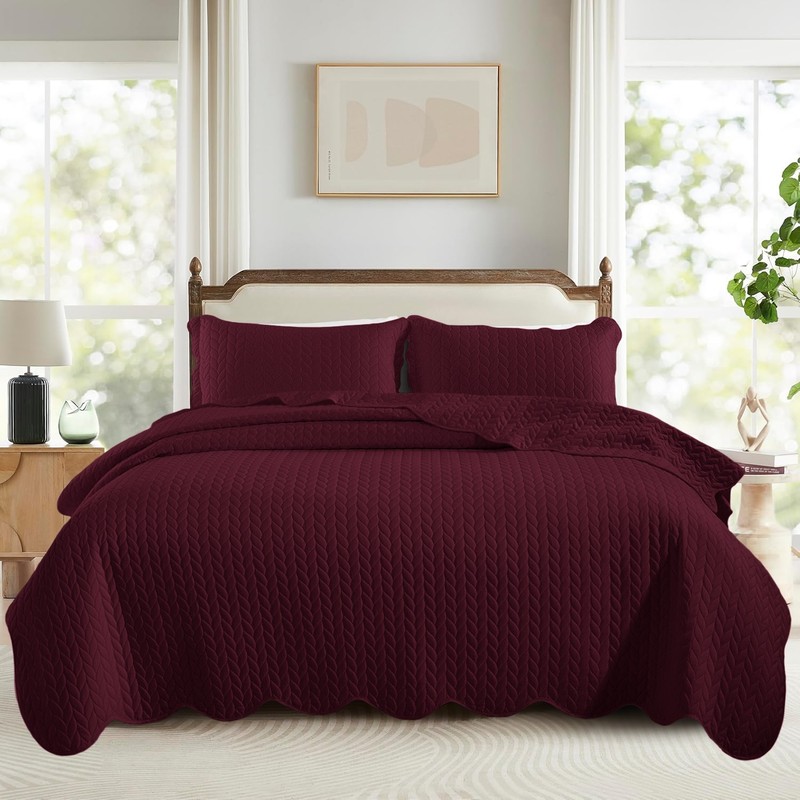 3 Piece Quilted Bedspread Set Soft Reversible Comforter Bedding Sets Queen King gallery