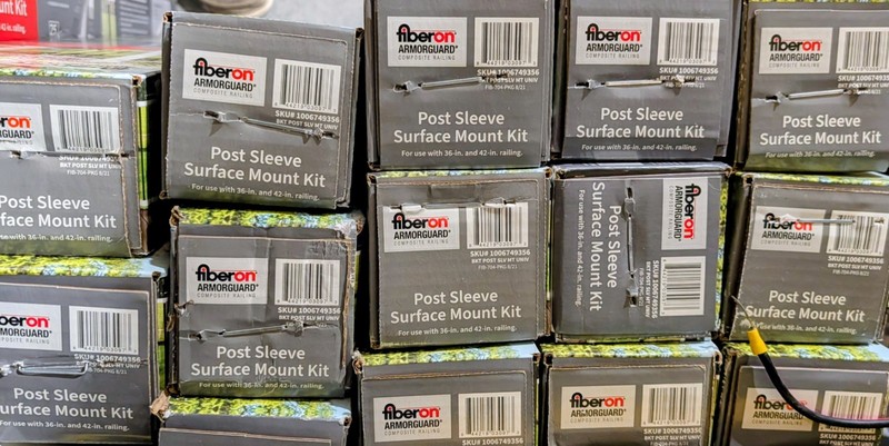 FIBERON Easy Install Post Sleeve Surface Mount Kit 37"x3.5" Silver 10131 gallery