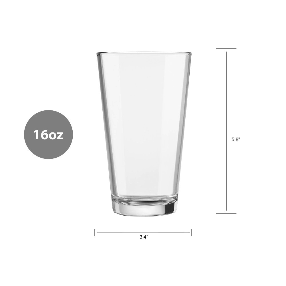 (4 pack) 16 oz Clear Pint Glass gallery