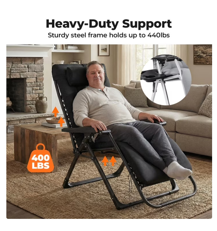Alvantor Portable Zero Gravity Chair with Ergonomic Design and 440 lbs Capacity gallery