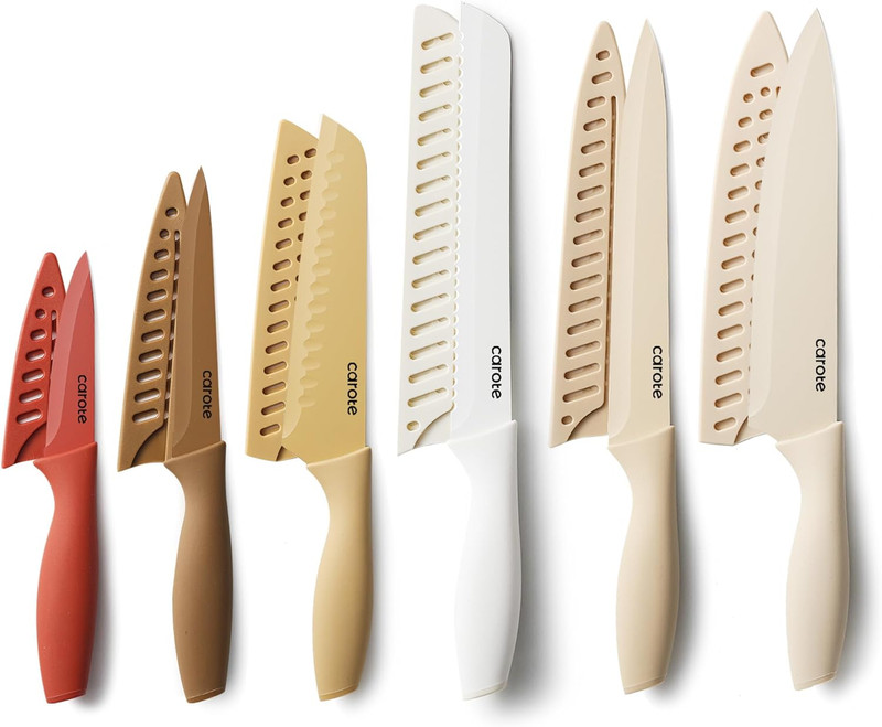 12 Pieces Kitchen Knife Set, Stainless Steel Knife Set with Nonstick Ceramic ... gallery