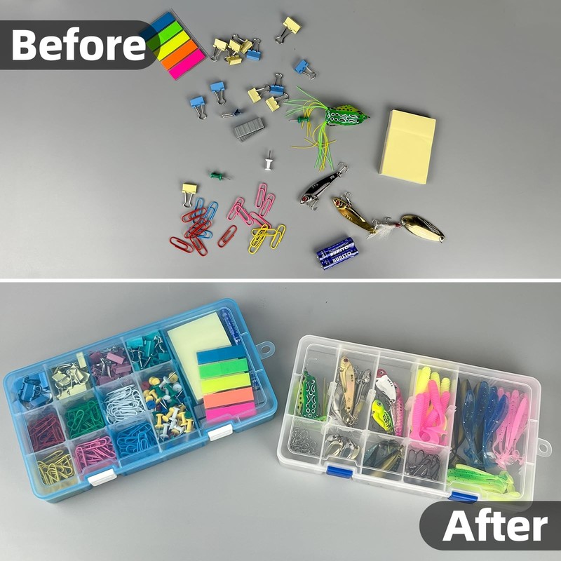Plastic Organizer Container Storage Adjustable Divider Removable Grid Compart... gallery
