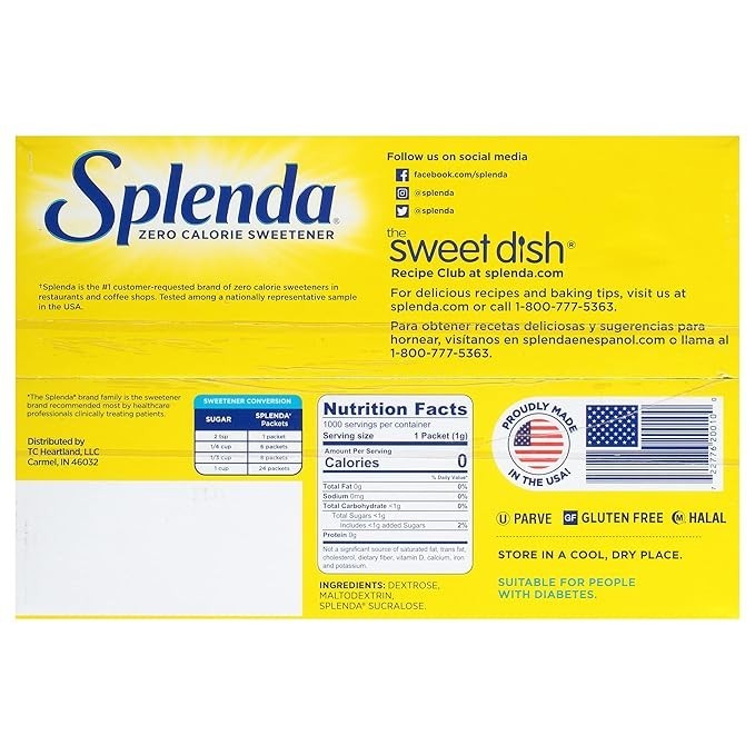 Splenda No Calorie Sweetener Portion Packets 1000 ct 2.2 lbs Exp 05/28 gallery