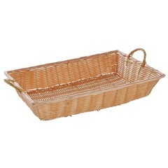 Natural Color Wicker Basket Rectangular With Handles – 18″L x 12″W x 3 1/2″H