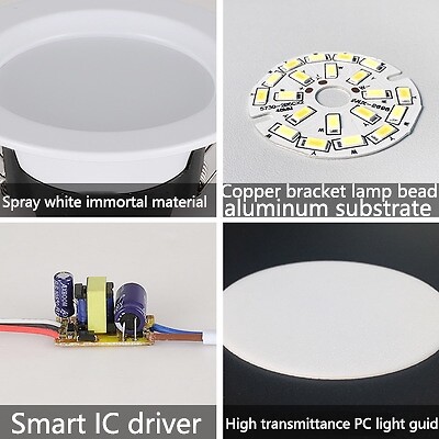 10PCS 7W Dimmable LED Downlight Recessed Ceiling Panel Light Spotlight 85-265V gallery
