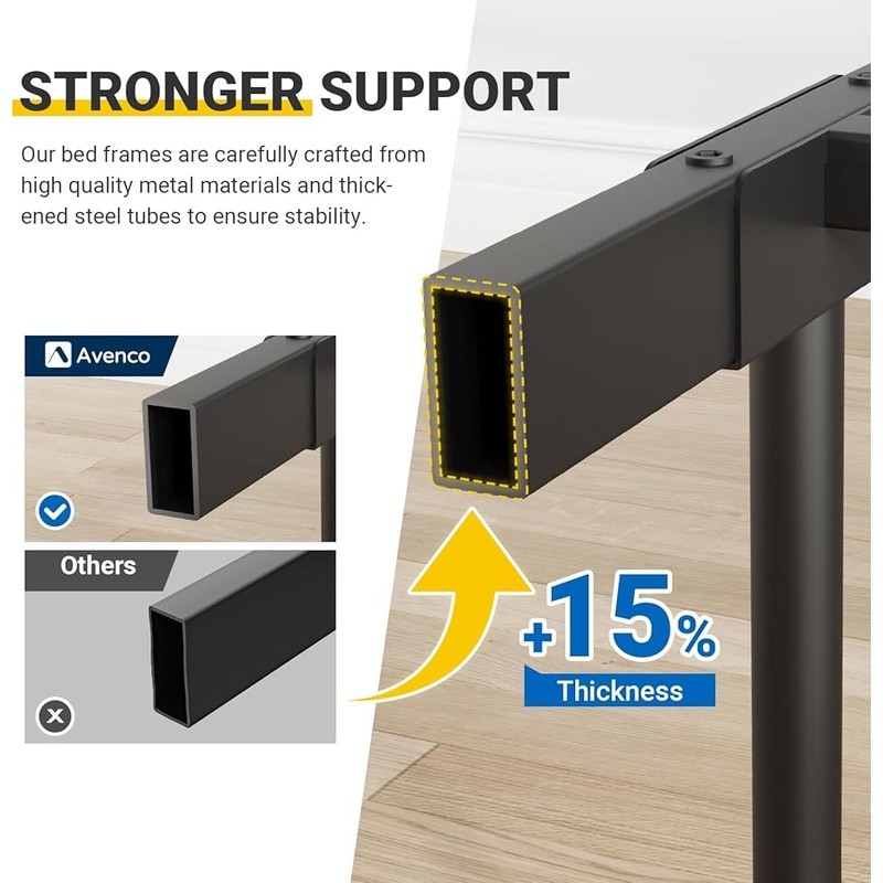 Sturdy Full Metal Bed Frame Easy Assembly Squeak Resistant Storage Solution New gallery