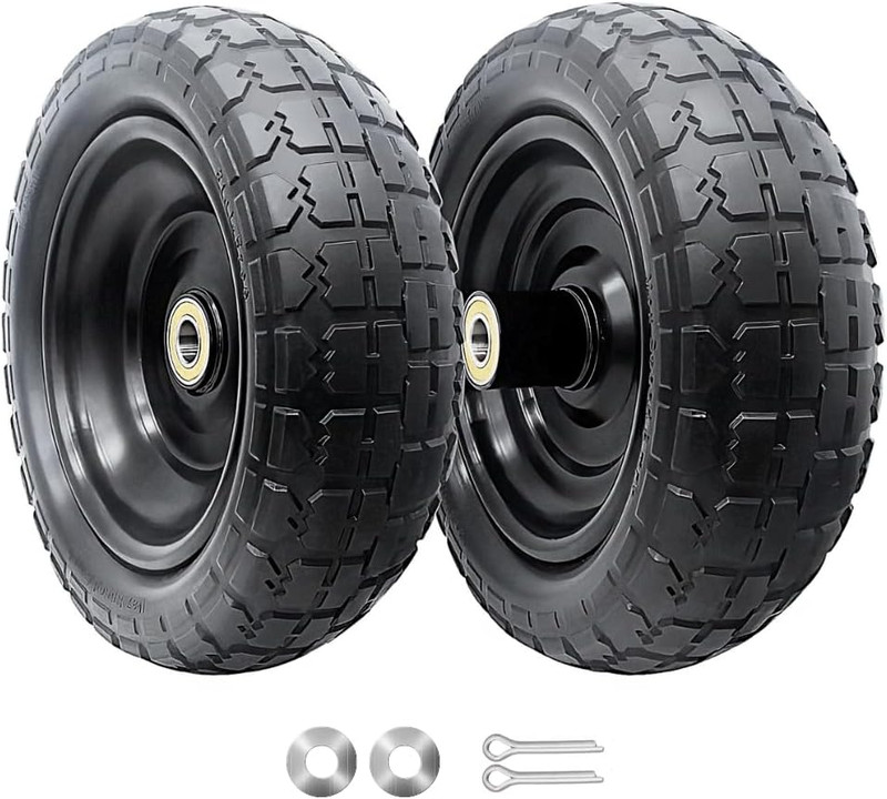 10-Inch Solid Replacement Tire and Wheel 4.10/3.50-4" - Flat Free Tires for Cart gallery