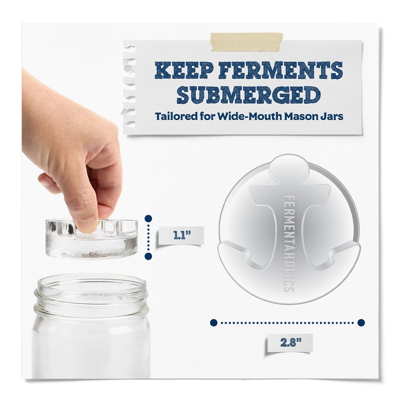 4 Pack Glass Fermentation Weights With Easy Grip Handles - Fits Perfectly in ... gallery