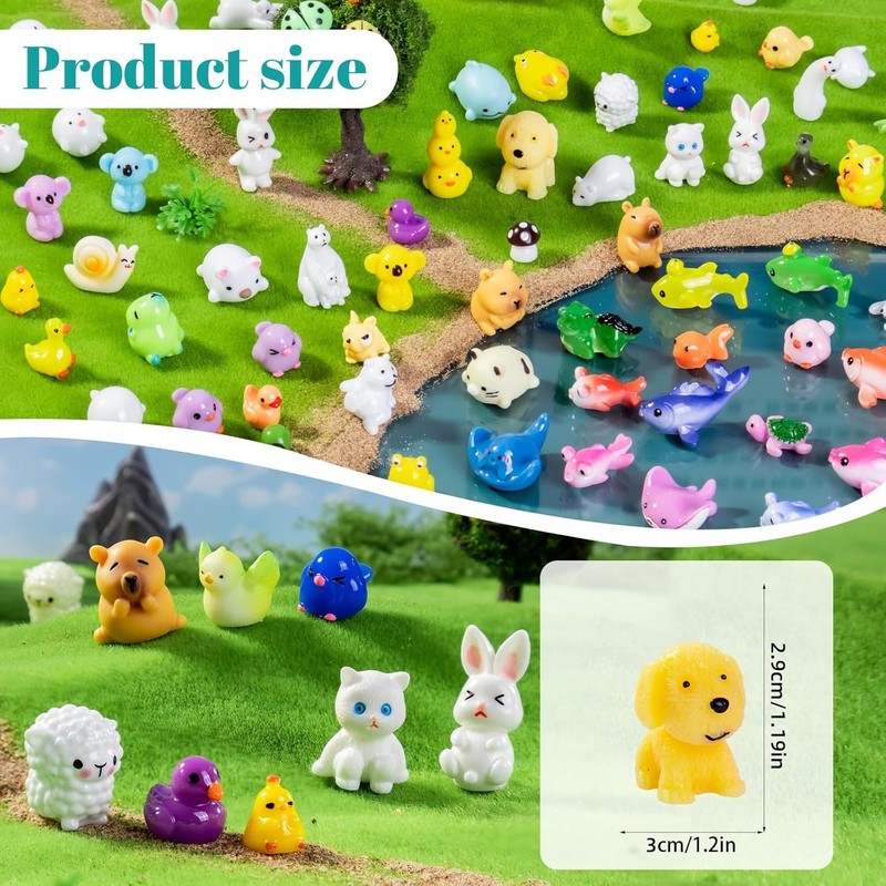 200pcs Mini Resin Animals 200 Styles Variety Tiny Animals Figures Miniature gallery