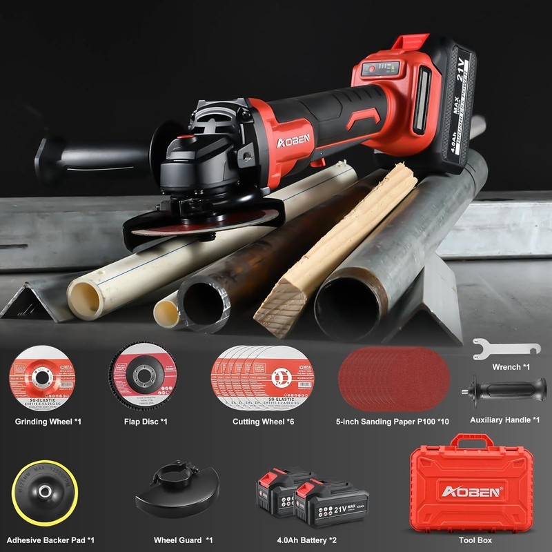 21V Cordless Angle Grinder Tool, 4-1/2 Inch Power Brushless Cut Off Grinder, ... gallery
