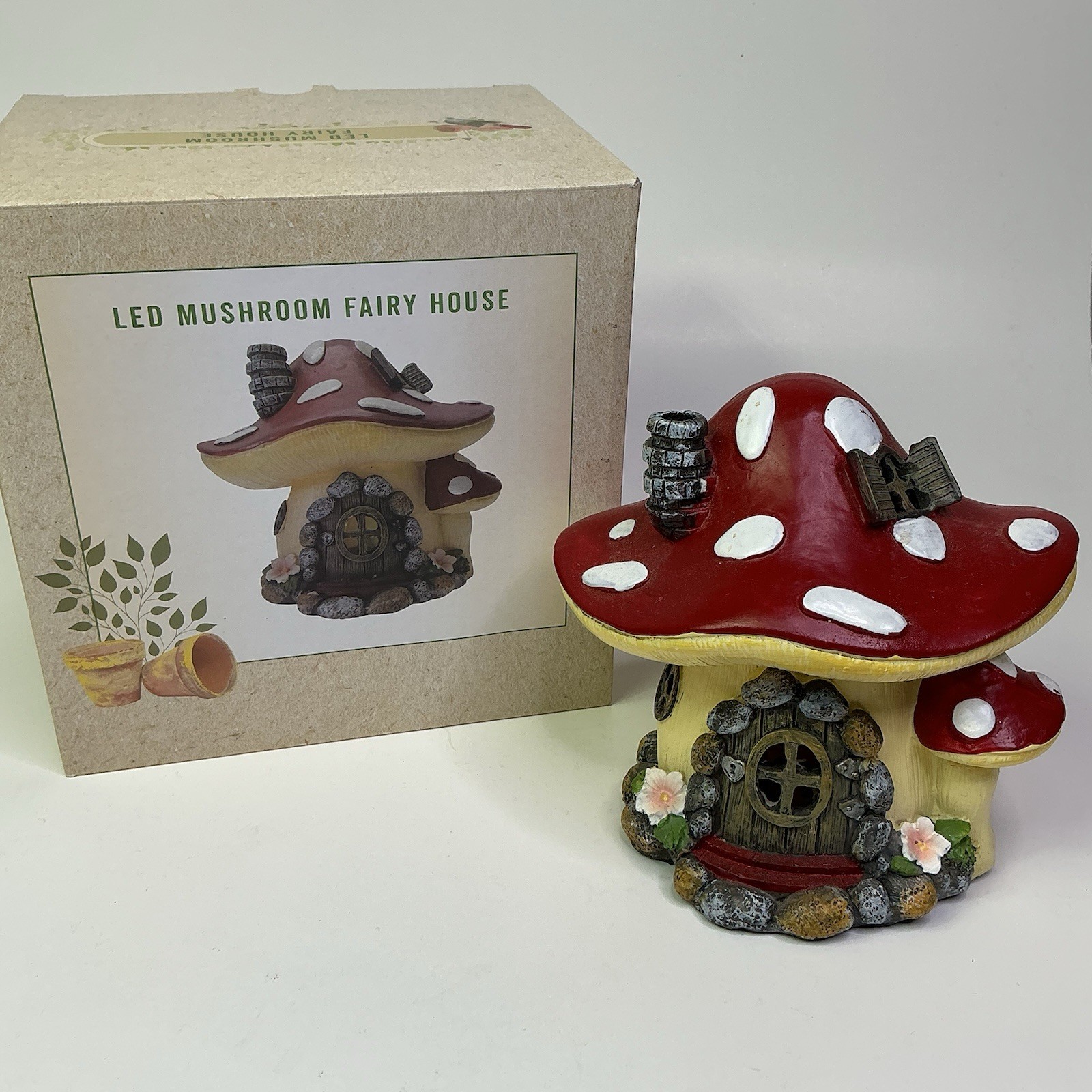 Cracker Barrel LED Lighted Mushroom Fairy House NIB Battery Operated gallery