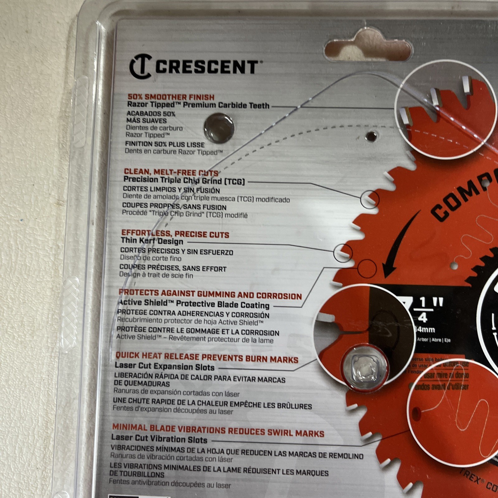 Crescent 7-1/4" x 44-Tooth Composite Decking Circular Saw Blade CSBTX-744 - NEW gallery