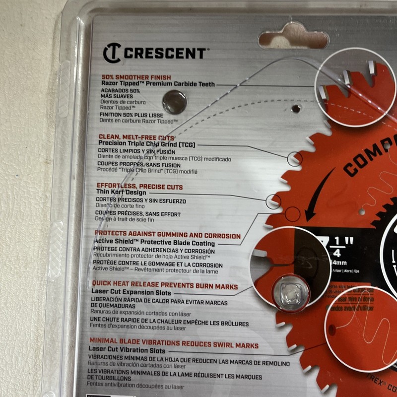 Crescent 7-1/4" x 44-Tooth Composite Decking Circular Saw Blade CSBTX-744 - NEW gallery
