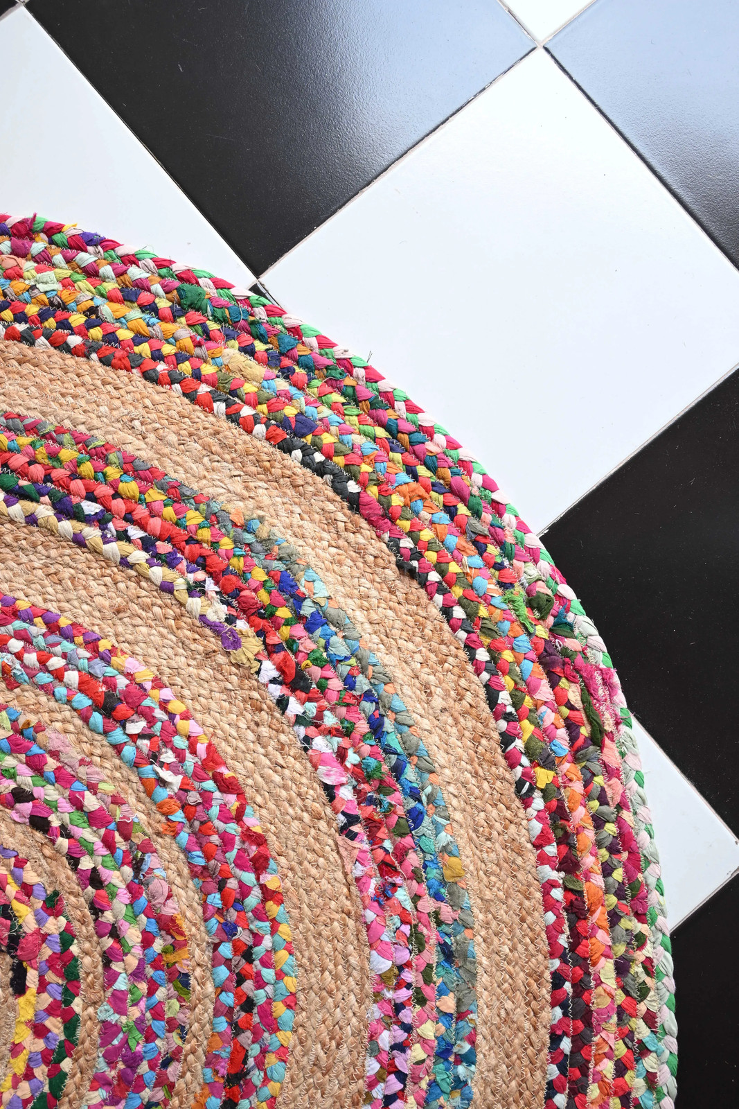 Rugmoda Jute Multicolor Braided 4x4ft Round Rug for Living Room Bedroom Area Rug gallery