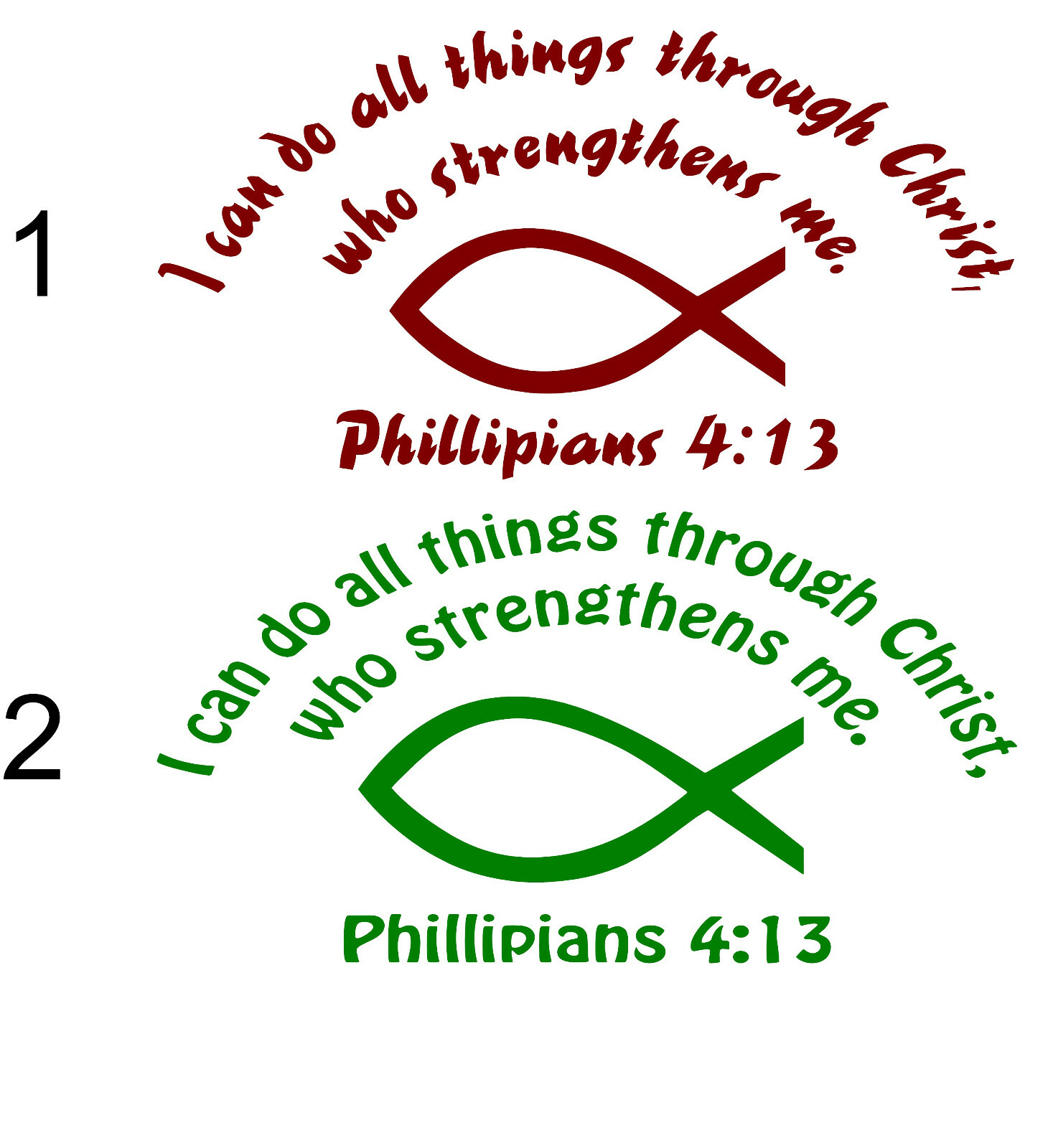 Philippians 4:13 Fish Do All Things w/Christ Religious Wall Window Decal Bible gallery