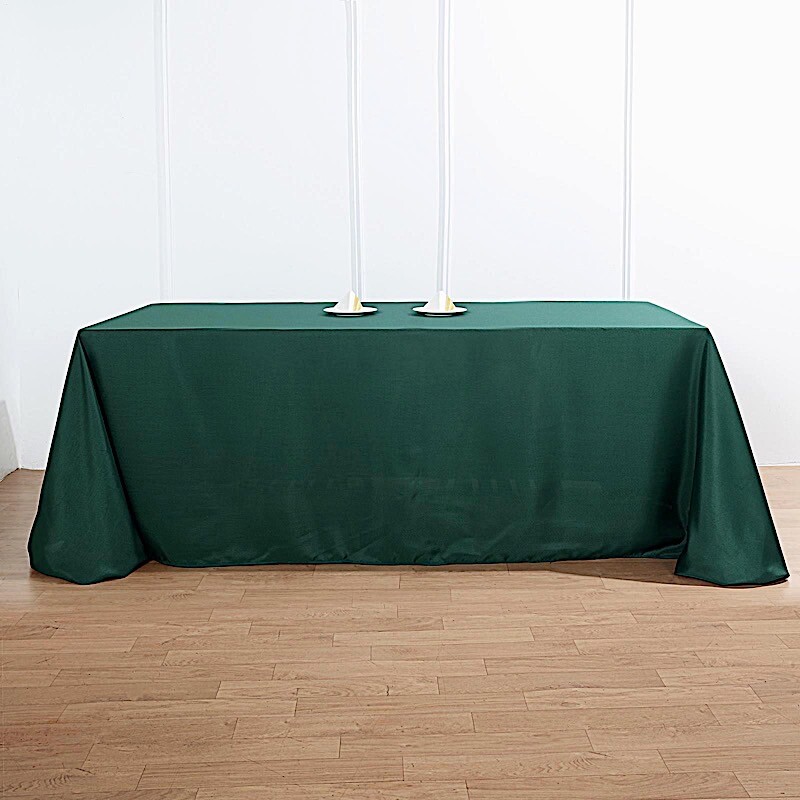 Hunter Green Polyester 90x132" Rectangle TABLECLOTHS Wedding Supplies Linens gallery