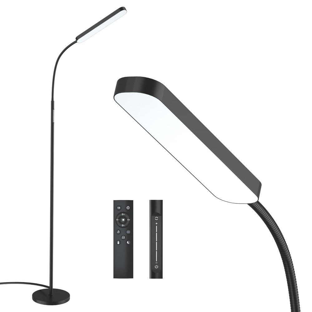 Floor lamp, 15w/1000lm Bright LED Floor Lamp with Stepless Adjustable 3000K-6...