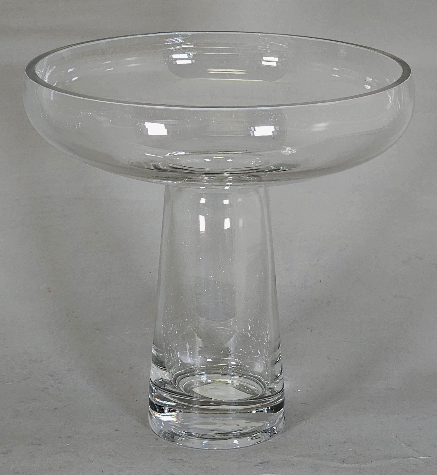 Compote Bowl Vase Clear Glass Round Pedestal Base 7.5"Dia 7.5"High gallery