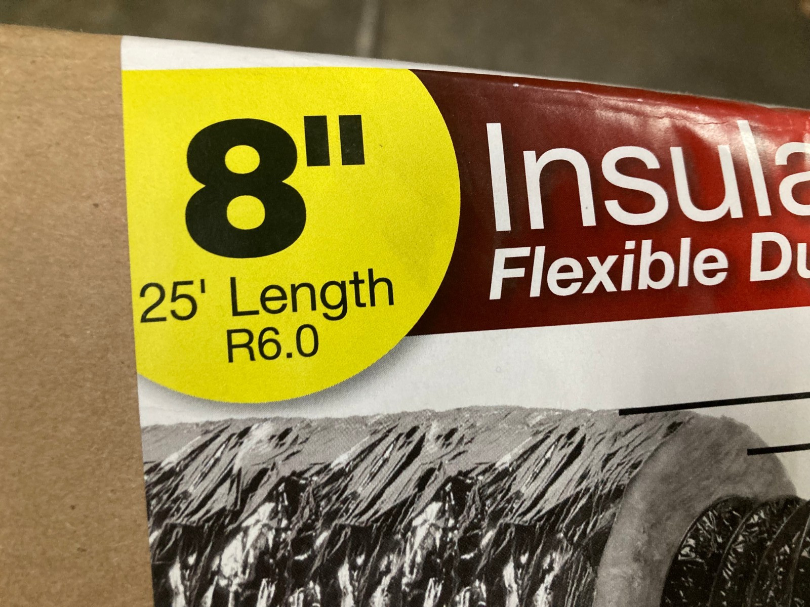 Master Flow 8 in x 25 Ft Flexible Duct R6 Heavy Duty Insulated Reflective Jacket gallery