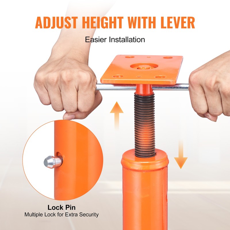 Adjustable Floor Jack Post House Floor Leveling Lift 56"-100" Height Range gallery