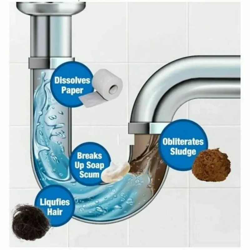 3x Fast Drain Remover Hot Sink Pipe Dredge Bomb Toilet Quick Foaming Cleaner gallery