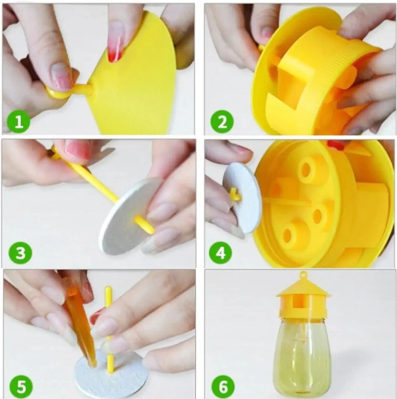 3pcs Fruit Fly & Insect Trap – Outdoor Plastic Hanging Drosophila Killer - NEW gallery