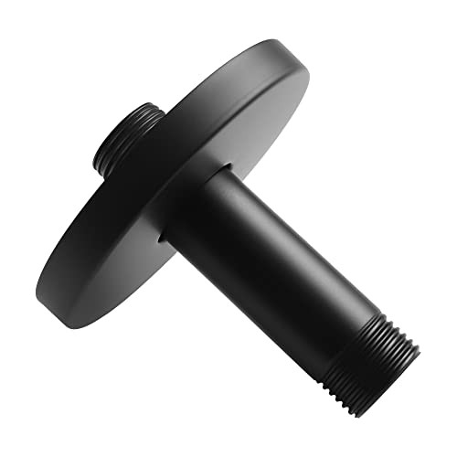 Straight Shower Arm with Flange, Ceiling Mount 3" Round Matte Black 3 Inch gallery