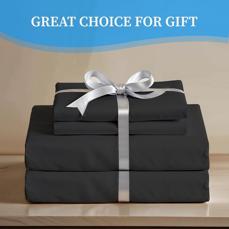 Queen Size 4 Piece Sheet Set, Lightweight Super Soft Easy Care Microfiber Com... gallery