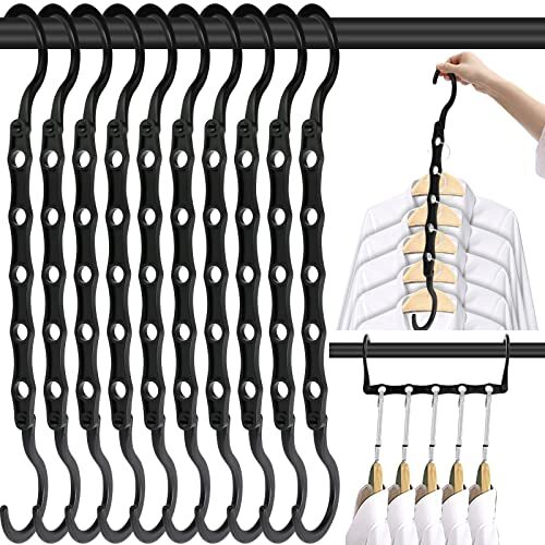 Space Saving Hangers 10PCS Magic Hangers 5 Holes Sturdy Plastic Clothes Close... gallery