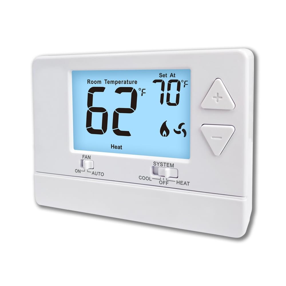 Thermostat NonProgrammable Digital 1 Heat/1 Cool Single-Stage Systems White gallery