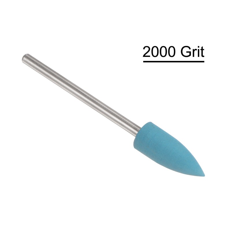 5pcs Rubber Polishing Bit Buffing Wheels 2000 Grit 6mm Tapered Grinding Head gallery