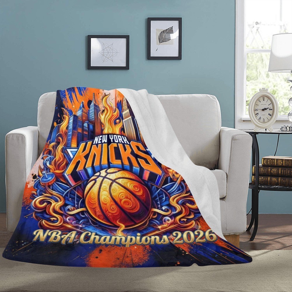 Soft Micro Fleece Blanket 60"x80. New York Knicks NBA Champions 2026 gallery