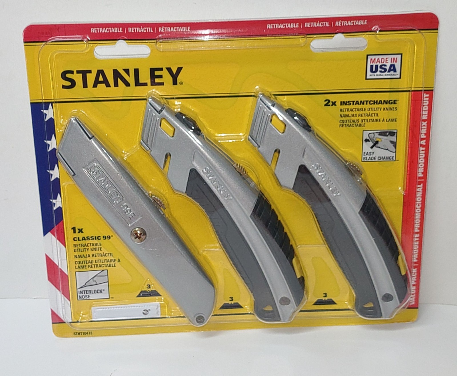 Stanley Fat Max Retractable Utility Carpet Box Cutter Knife Set 3 Pack gallery