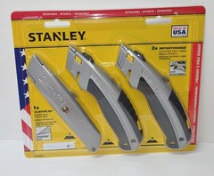 Stanley Fat Max Retractable Utility Carpet Box Cutter Knife Set 3 Pack