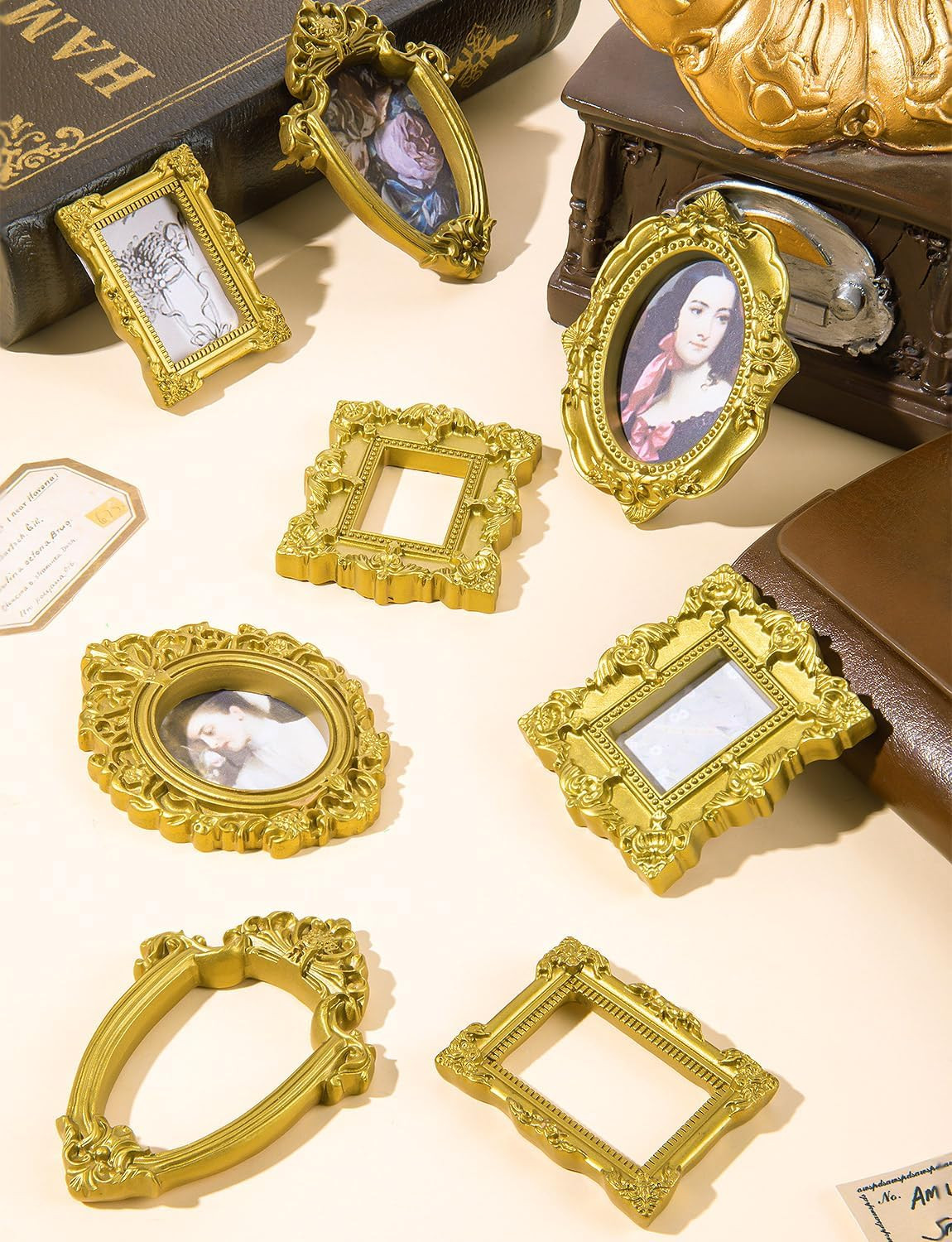 20PCS Mini Vintage Resin Picture Frame, Mini Antique Photo Frame Oval Rectangle gallery