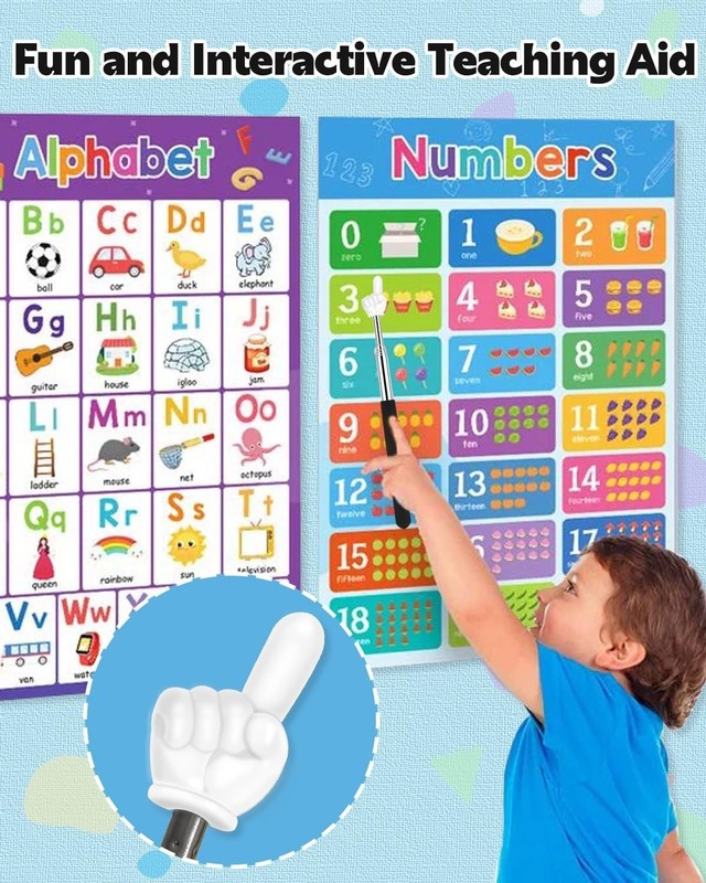 Retractable Teacher Pointer for Classroom Kids Reading, Dumero Extendable Finger gallery