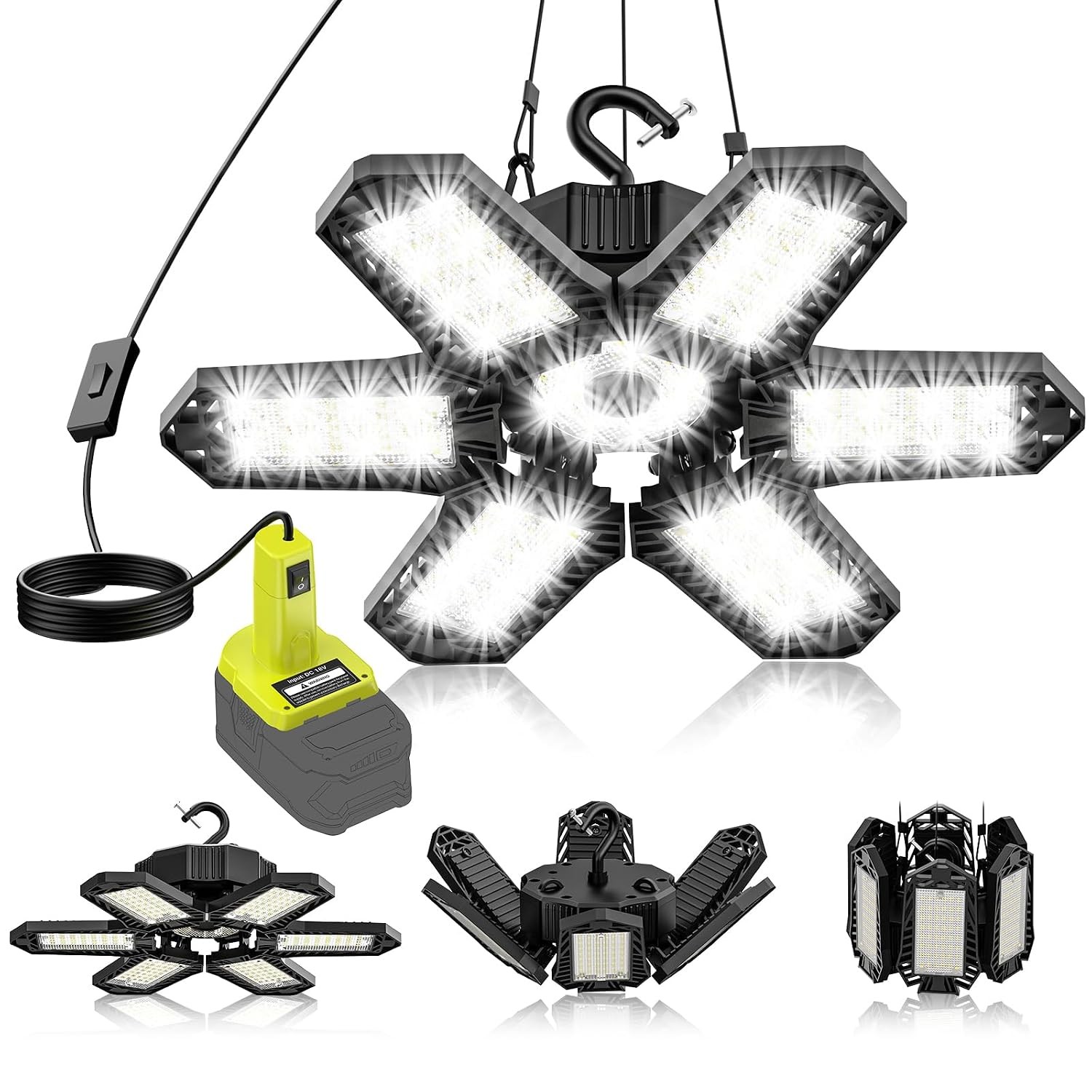 LED 18V Ryobi Battery Compatible Work Light 6800LM 68W Garage Flood Light gallery