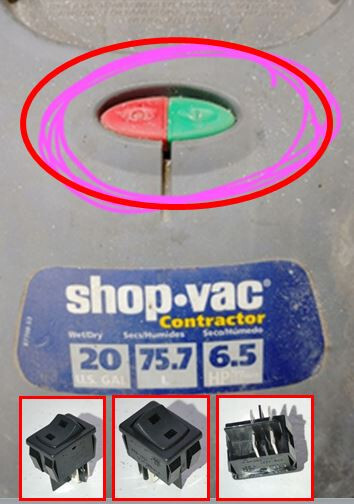 NEW Genuine Rocker ON/OFF Switch ShopVac switch UNDER G/R Push Button Shop Vac gallery