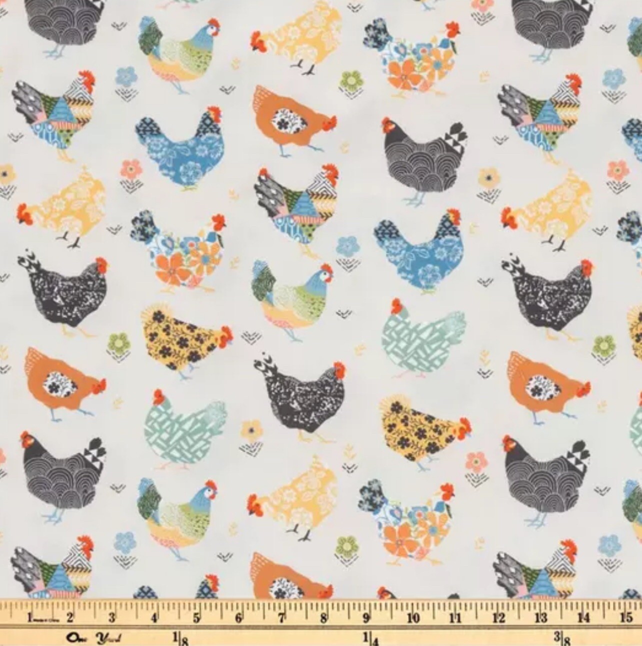 Patterned Chickens Kitchen Autumn Fall Home Decor Gift 42"W x 14"L gallery