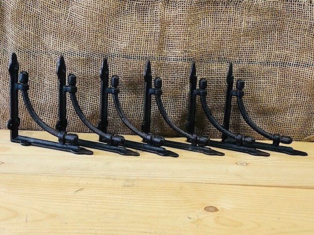8 Bookshelf Brackets Corbels Wall Cast Iron Rustic Farmhouse 6 1/2" X 6 1/2" gallery
