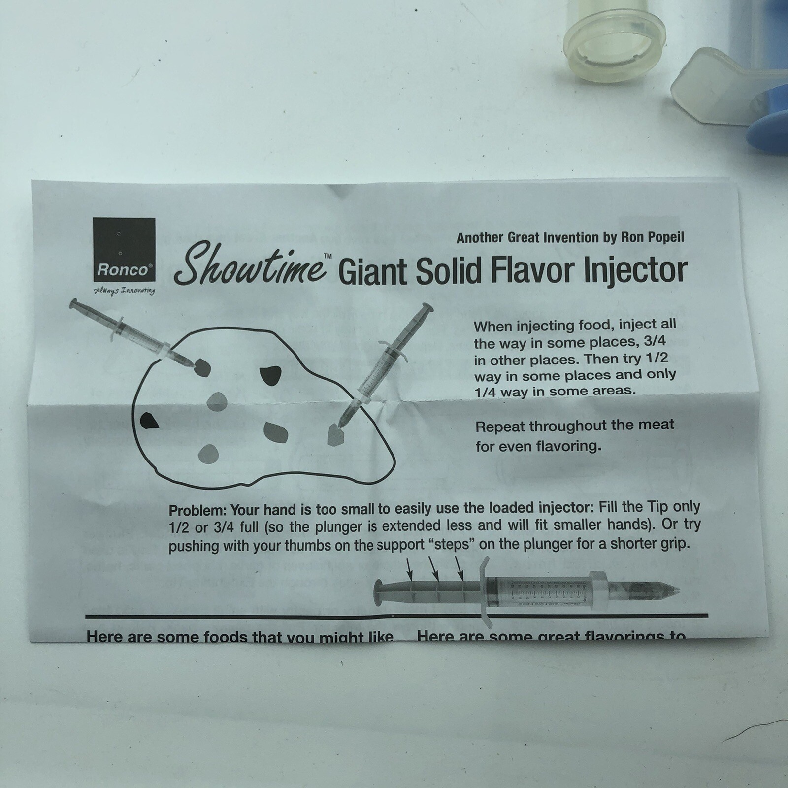 Ronco Giant Solid Food Flavor Injector Syringe Showtime Six Star Rotisserie New gallery