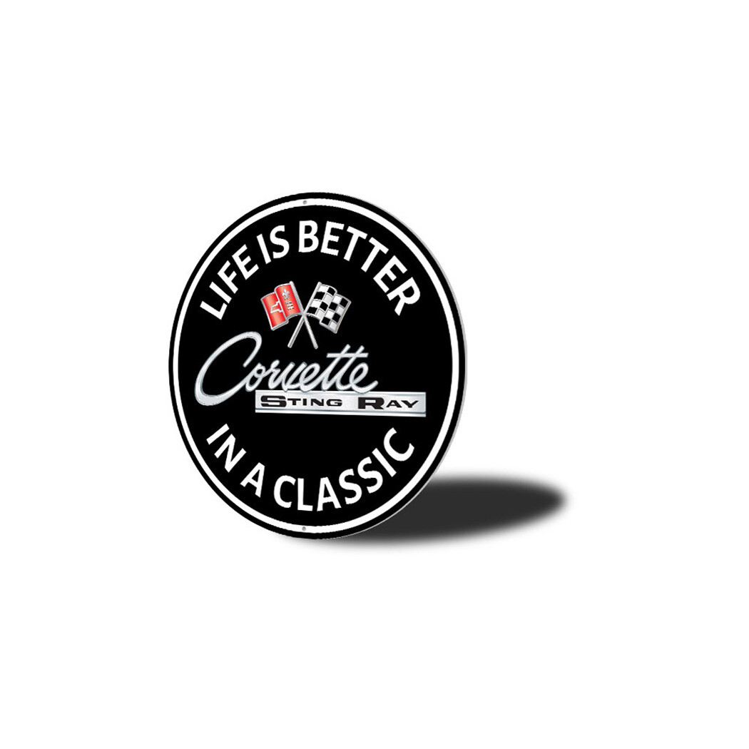 Corvette Sting Ray Classic Car Sign, Chevy Sign, Novelty Car Metal Sign gallery